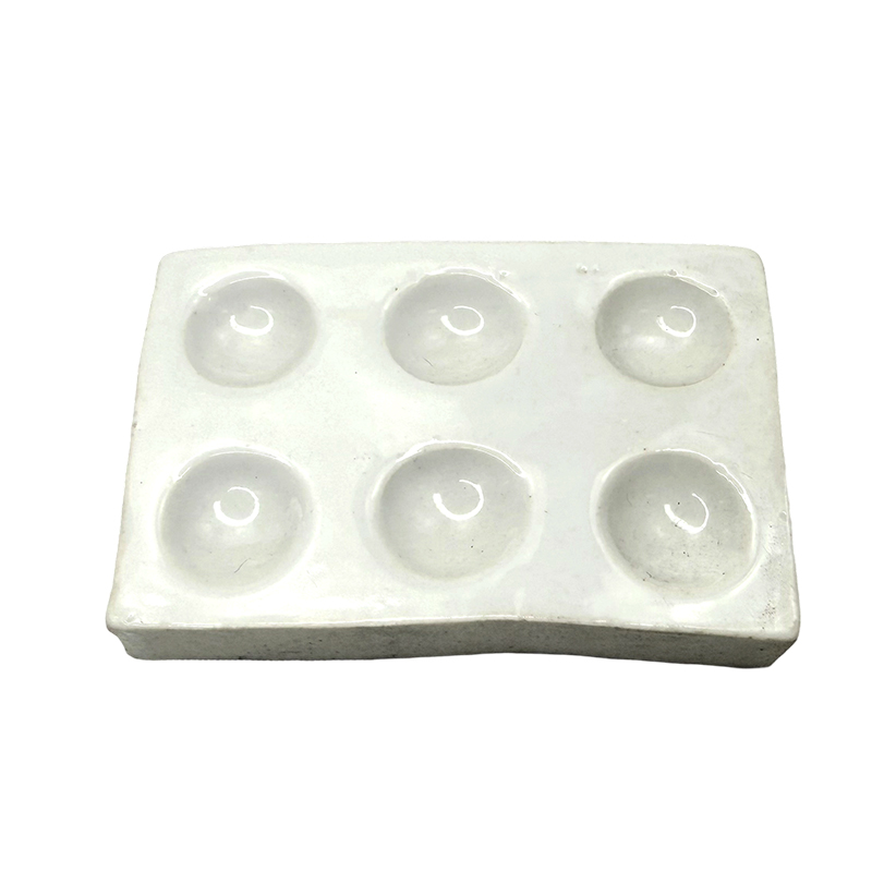 Laboratoriebruk 6 hulls porselen keramisk hvit farge reaksjonsplate