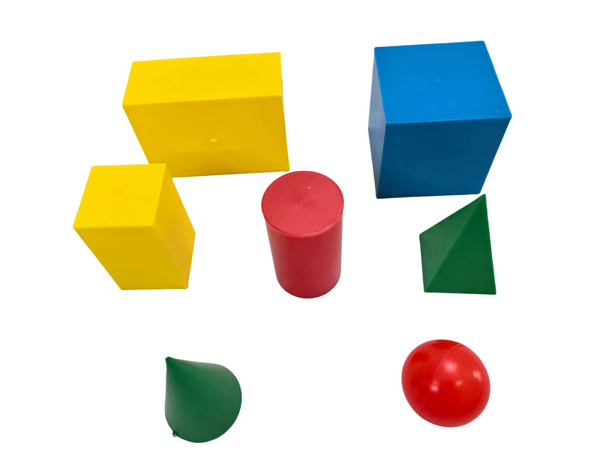 7 stk plastgeometrimodellsett, geometriske faststoffblokker, sett med geometriformer