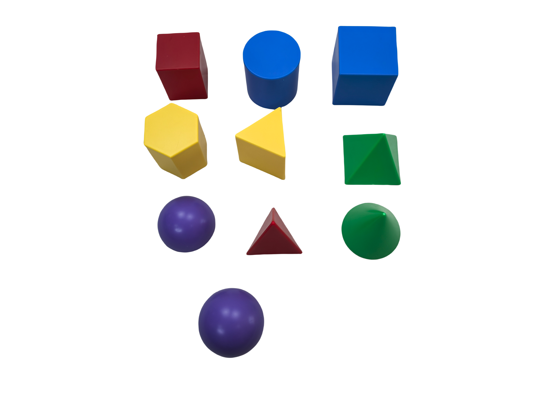 10 stk plastgeometrimodellsett, geometriske faststoffblokker, sett med geometriformer
